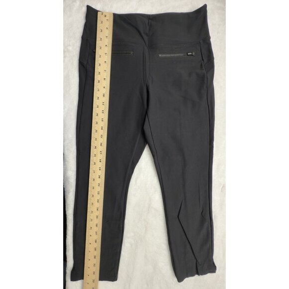 Athleta Stellar Pants Medium Arbor Black Crop Pull On Stretch Scalloped Hem - Picture 6 of 7